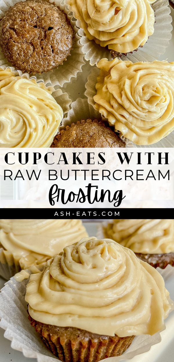 cupcakes with raw buttercream frosting