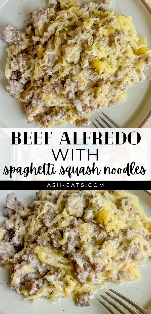 beef alfredo with spaghetti squash noodles