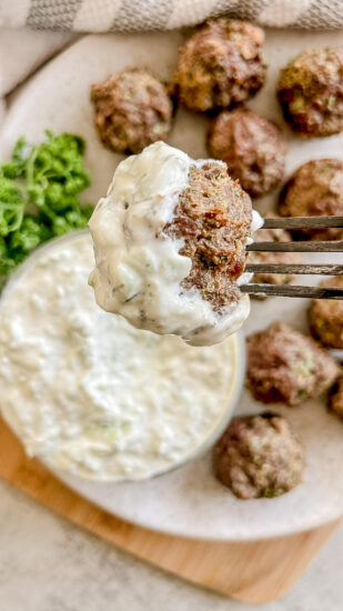 Meatballs With Raw Tzatziki Sauce (animal-based) - Ash Eats