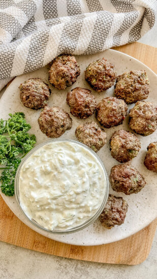 Meatballs with Raw Tzatziki Sauce (Animal-Based) - Ash Eats